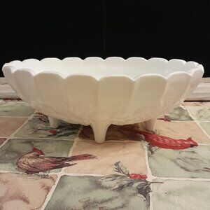 VTG Indiana "Harvest" Glass Milk Glass Fruit Bowl